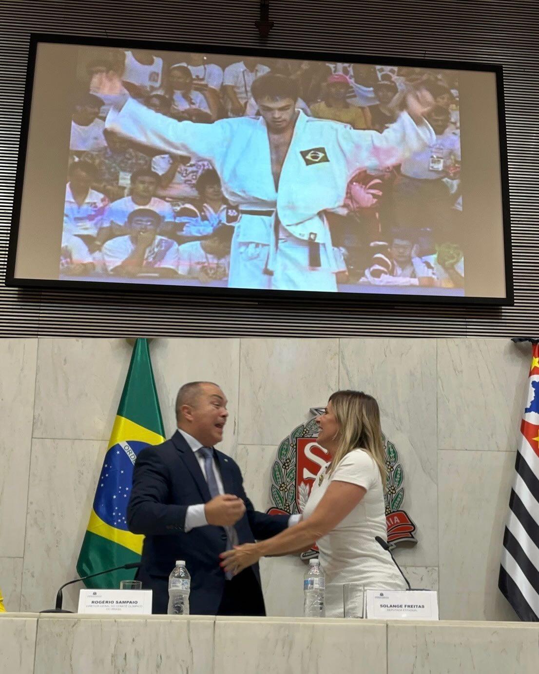 Rogério Sampaio durante a solenidade. Foto: Divulgação/Alesp