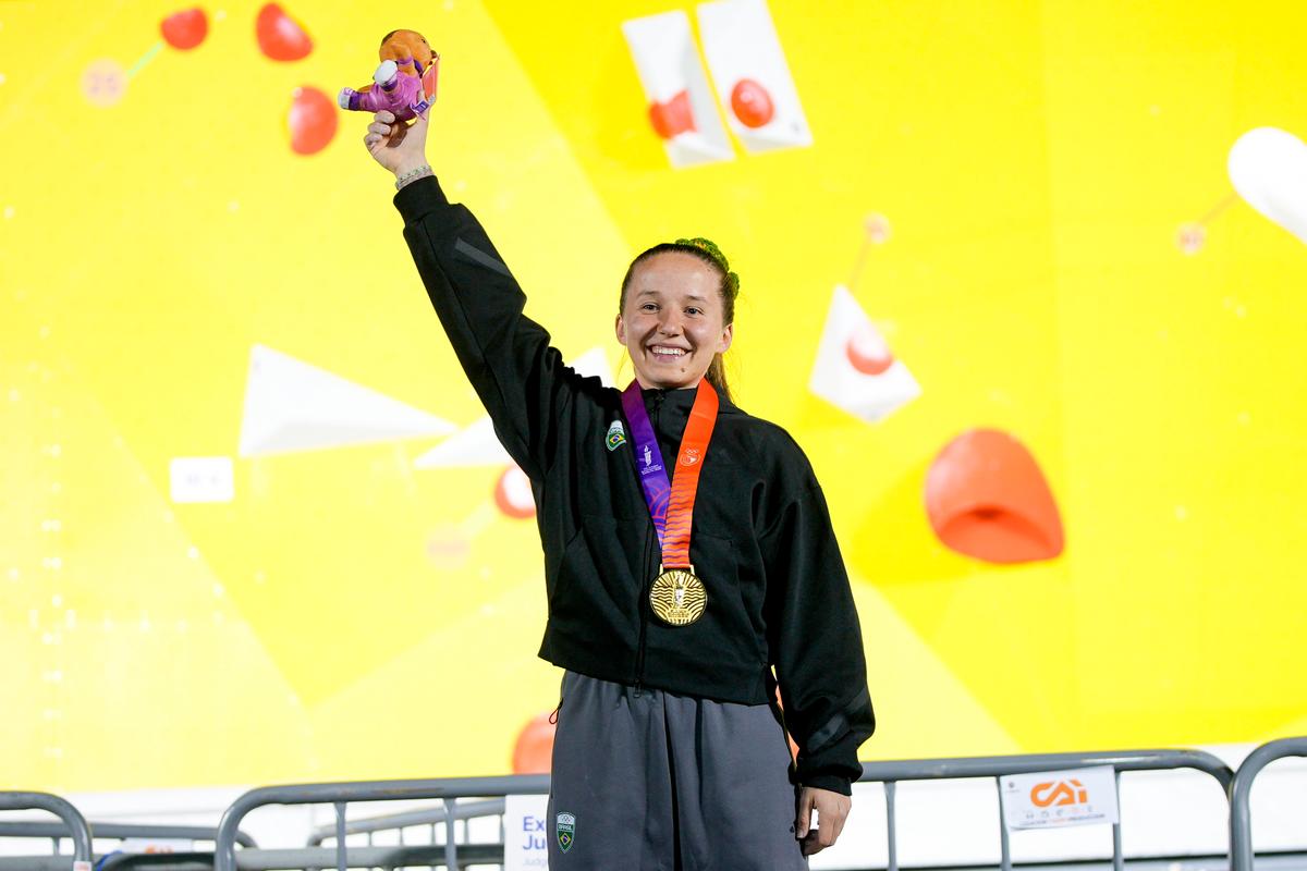 Anja Köhler é ouro na escalada e conquista 200ª medalha do Time Brasil em Santa Fé 2026
