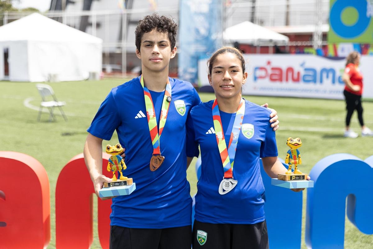 Judocas garantiram prata e bronze, as primeiras medalhas do Brasil no Panamá 2026. Foto: Léo Barrilari/COB Laiane Timbira e Mohammad Hauachi: judocas garantem as primeiras medalhas do Brasil no Panamá 2026
