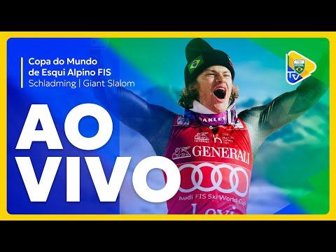 COPA DO MUNDO DE ESQUI ALPINO - ETAPA DE SCHLADMING | 1ª DESCIDA | LUCAS PINHEIRO NO GIANT SLALOM!