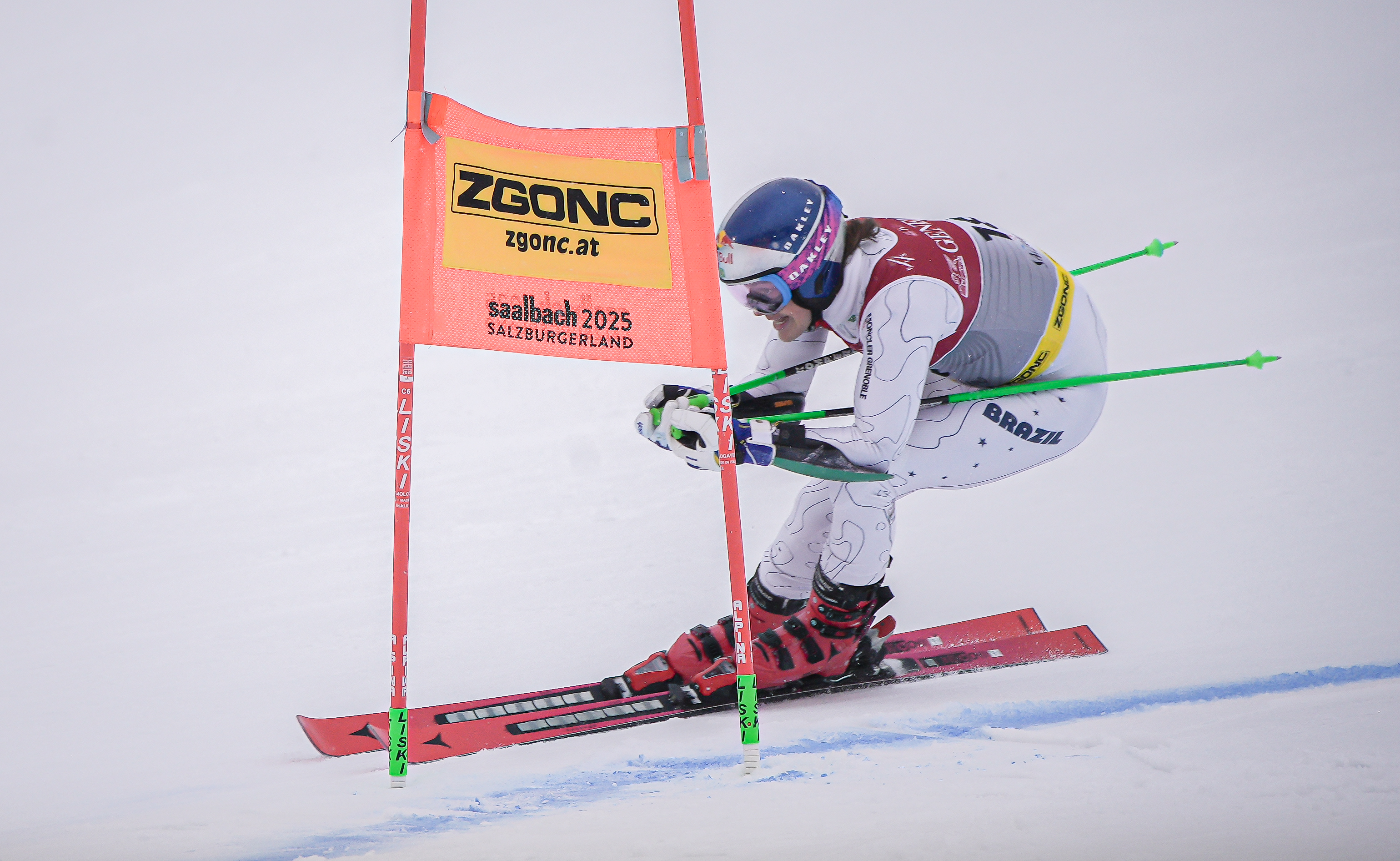 Lucas Pinheiro Braathen no Mundial de Esqui Alpino Saalbach 2025. Foto: Rafael Bello/COB