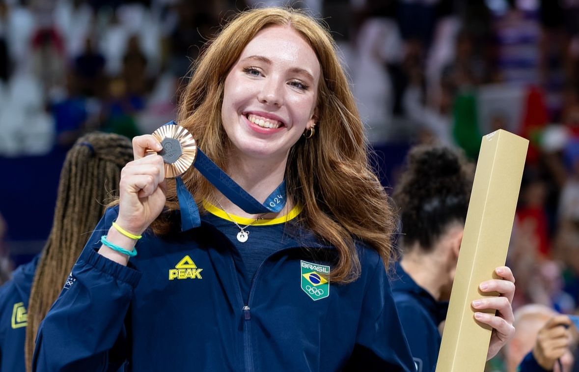 Imagem ilustrativa sobre Júlia Bergmann é MVP e põe o Brasil em xeque na final do Pré-OLímpico de Vôlei Feminino