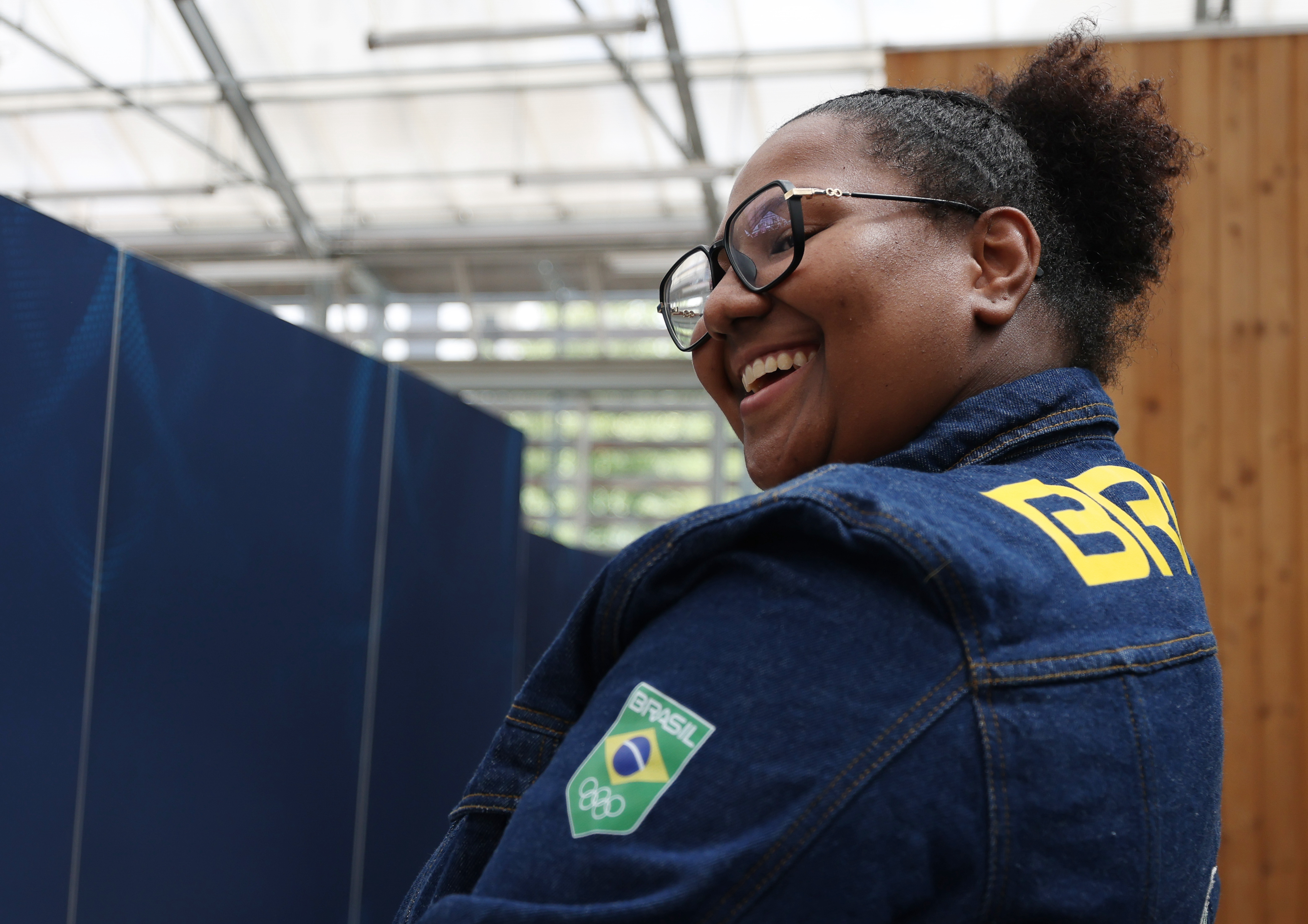 Operação de uniformes para a equipe do Judô. Na foto a atleta Beatriz Souza - Foto Luiza Moraes COB